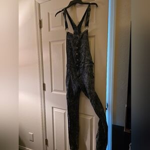 Acid Wash Denim Overalls